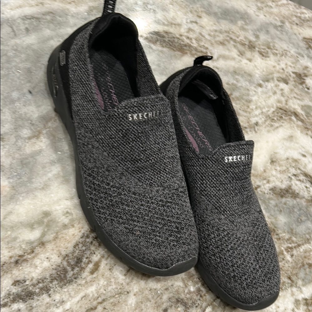 Skechers Women's Black Slip-On Knit Sneakers